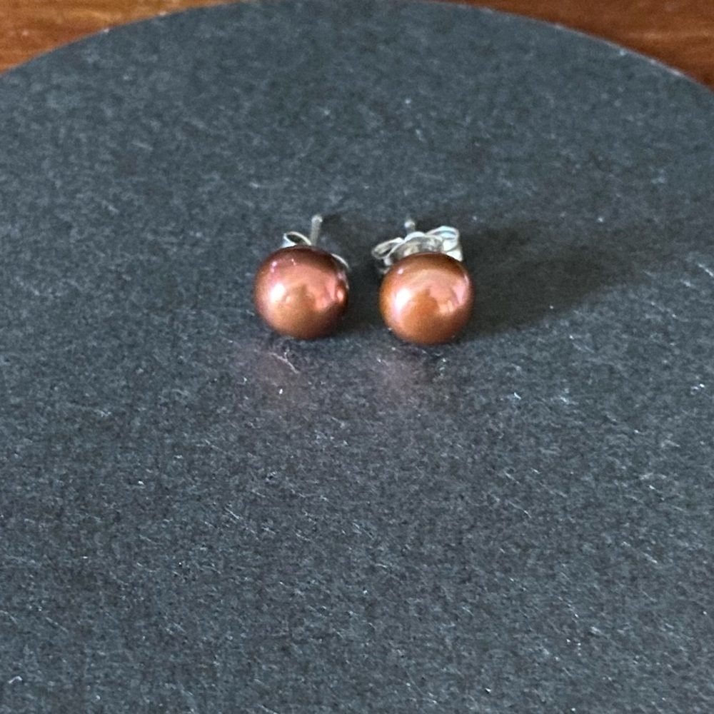 Honora Bronze / “Chocolate” Cultured Pearl Earrings